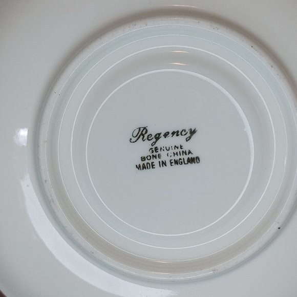 Regency Bone China Love Story Tea Cup and Saucer Green Border Love Story England - Picture 4 of 5